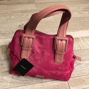 Prague hot pink fur bag